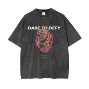 Acid Wash Oversize T-Shirt - Aggressive Bear