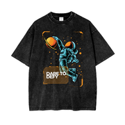 Acid Wash Oversize T-Shirt - Astronaut