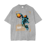 Acid Wash Oversize T-Shirt - Astronaut