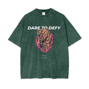 Acid Wash Oversize T-Shirt - Aggressive Bear