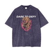 Acid Wash Oversize T-Shirt - Aggressive Bear