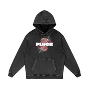 Acid Wash Oversize Hoodie - Floral Pluck