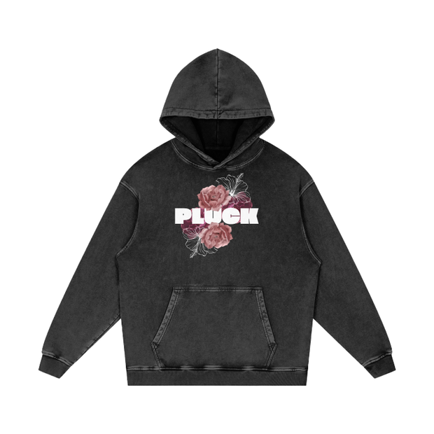 Acid Wash Oversize Hoodie - Floral Pluck