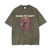 Acid Wash Oversize T-Shirt - Aggressive Bear