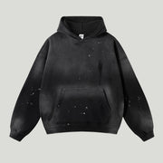 Vintage Wash Frayed Fleece Hoodie - 360 GSM