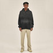 Vintage Wash Frayed Fleece Hoodie - 360 GSM