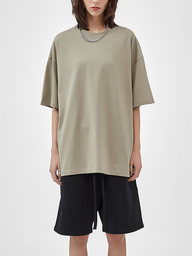 Streetwear Unisex Solid Color Loose Fit FOG T-Shirt