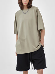 Streetwear Unisex Solid Color Loose Fit FOG T-Shirt