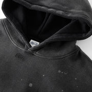 Vintage Wash Frayed Fleece Hoodie - 360 GSM